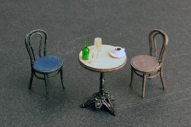 1/35 Miniart Cafe Furniture Tables & Chairs w/Accessories