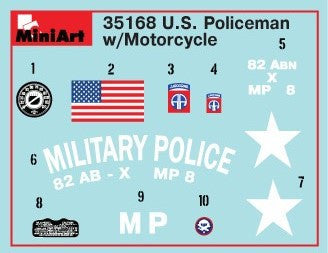 1/35 Miniart US Military Policeman w/Motorcycle