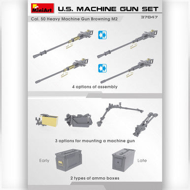 1/35 Miniart US Machine Gun Set (6 different guns, stands, ammo boxes)