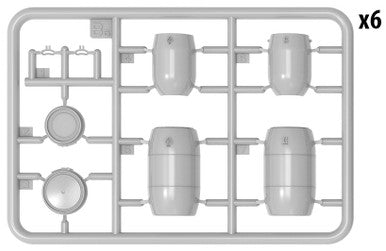 1/35 Miniart Plastic Barrels & Cans (12 each)