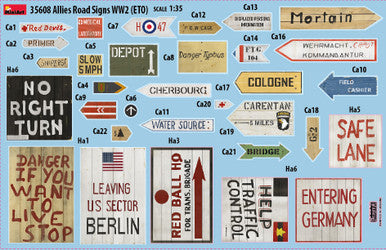 1/35 Miniart WWII Allies Road Signs European Theater of Operations