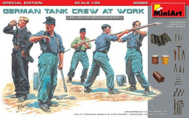 1/35 Miniart German Tank Crew at Work (5) w/Tools & Boxes (Special Edition)