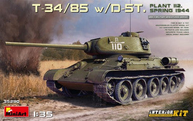 1/35 Miniart T34/85 Plant 112 Tank w/D5T Gun & Full Interior Spring 1944