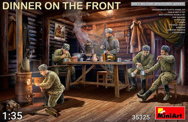 1/35 Miniart Dinner on the Front: Soviet Soldiers (5) w/Furniture & Accessories