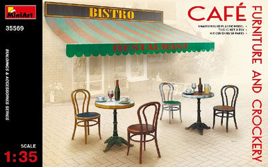 1/35 Miniart Cafe Furniture Tables & Chairs w/Accessories