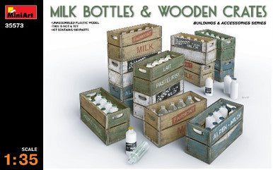 1/35 Miniart Milk Bottles & Wooden Crates