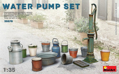 1/35 Miniart Water Pump Set w/Buckets, Cans, etc