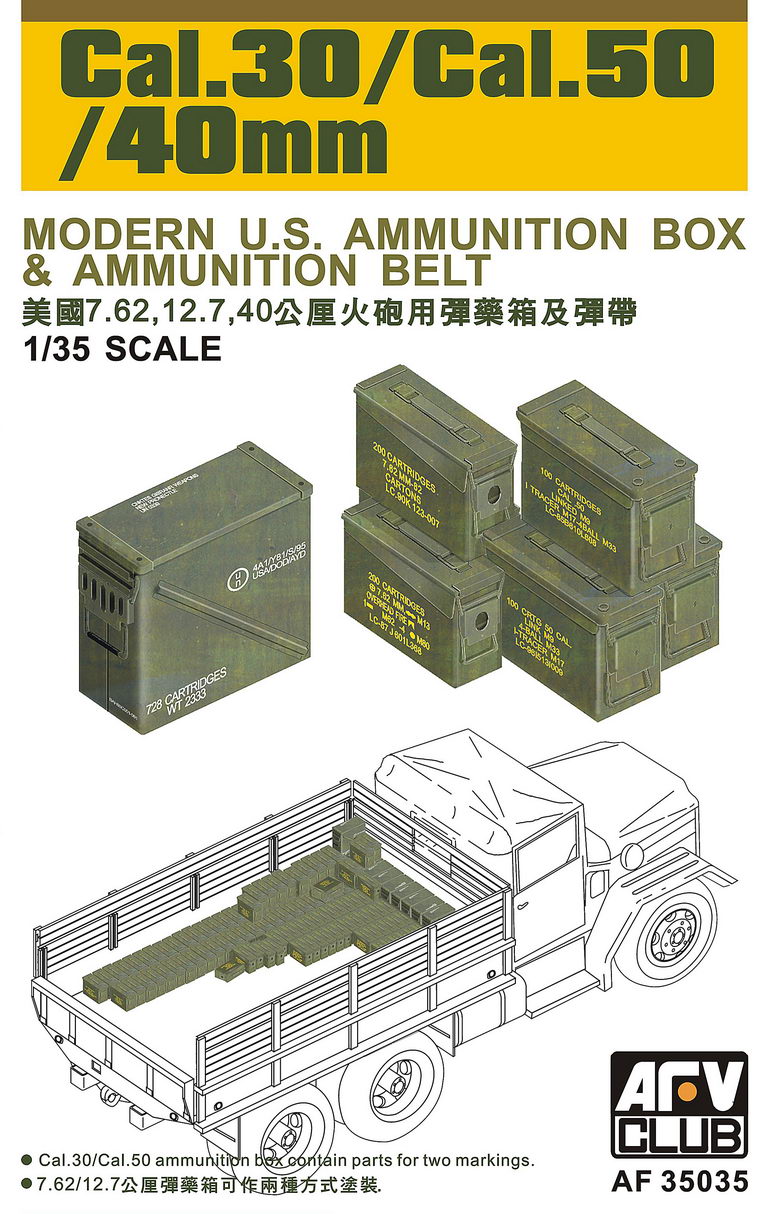 .30/.50 Cal. 40mm Modern US Ammo Boxes & Belts