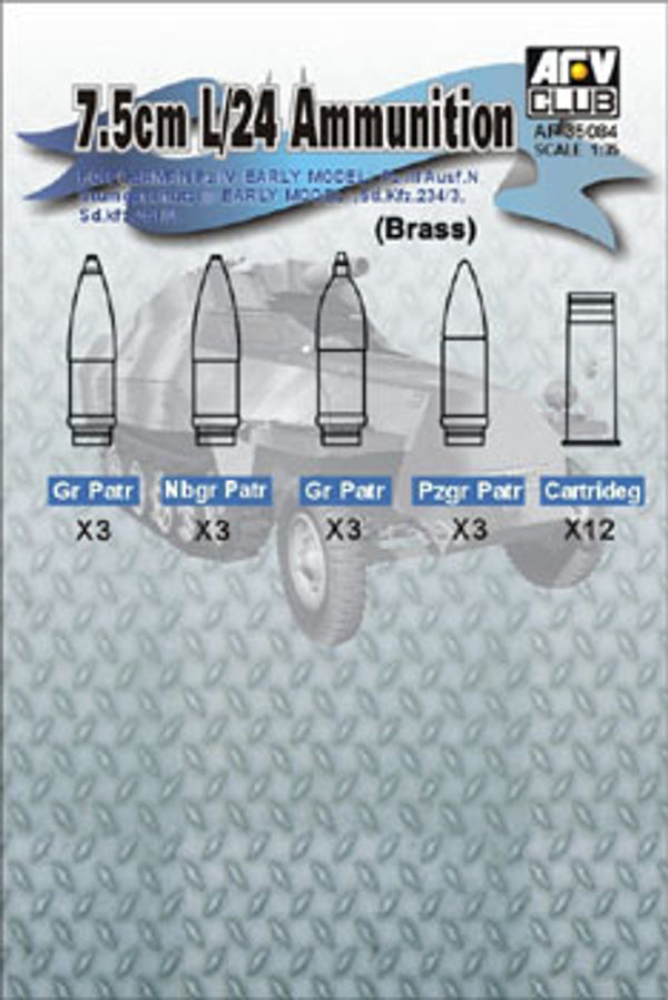 AFV35084 1:35 AFV Club 7.5cm L/24 Ammunition