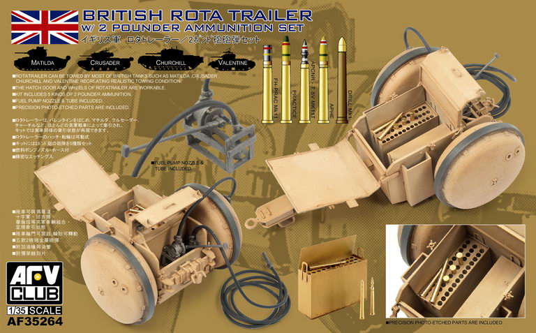 British Rota Trailer w/2-Pdr Ammo Set