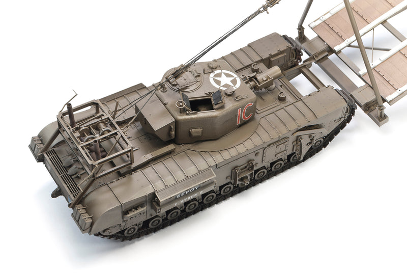 Churchill MK.IV AVRE combat engineer vehicle with small assault bridge