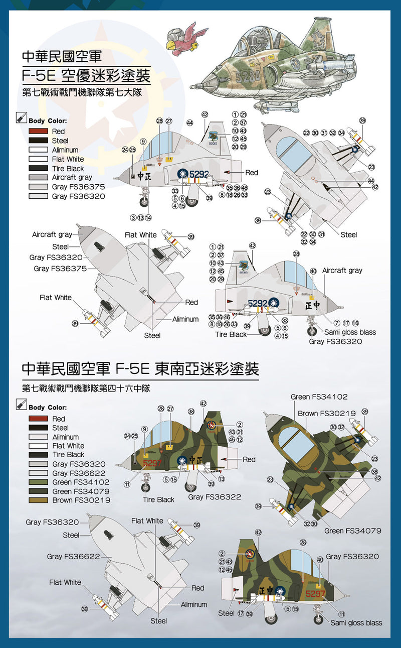 QT F-5E ROCF Tiger II 2pk