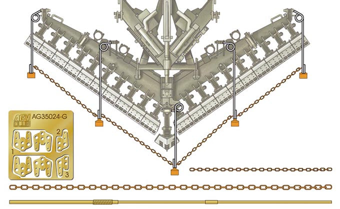 M1132 Stryker Engineer Mine Plow with Spring & Chain