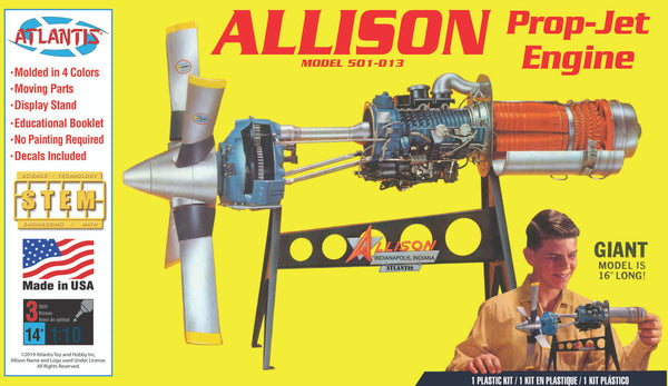 Atlantis Models Allison 501-D13 Prop Jet Aircraft Engine Plastic Model Kit