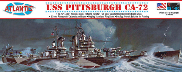 Atlantis Models USS Pittsburgh CA-72 Heavy Cruiser Plastic Model Kit