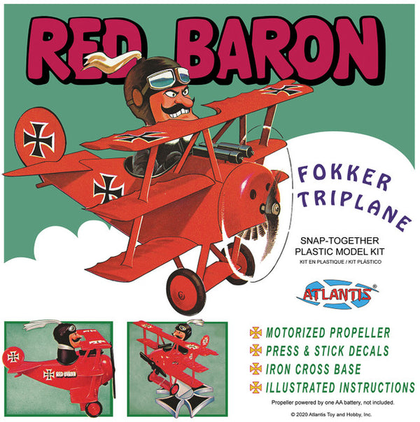 Atlantis Models Red Baron Fokker Triplane with Motor SNAP Plastic Model Kit