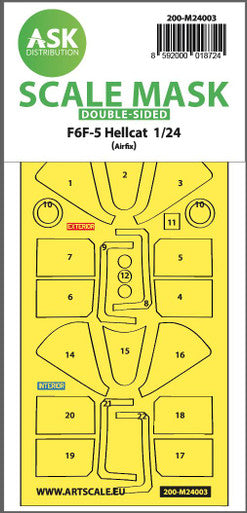 1/24 Art Scale F6F-5 Hellcat double-sided express masks for Airfix