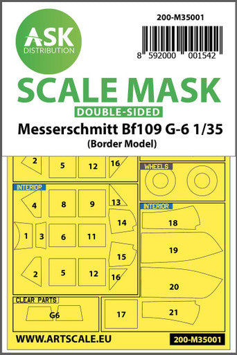 1/35 Art Scale Messerschmitt Bf 109G-6 double-sided painting mask for Border Model