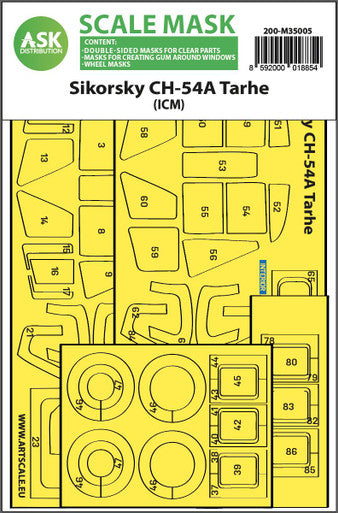 1/35 Art Scale Sikorsky CH-54A Tarhe double-sided express fit  mask for ICM