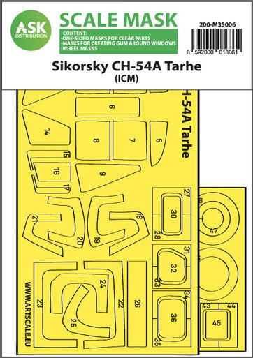 1/35 Art Scale Sikorsky CH-54A Tarhe one-sided express fit  mask for ICM