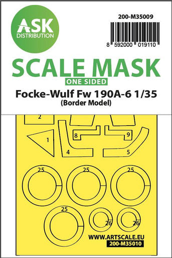 1/35 Art Scale Fw 190A-6 one-sided painting mask for Border Model