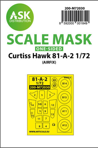 1/72 Art Scale Curtiss Hawk 81-A-2 one-sided painting mask for Airfix