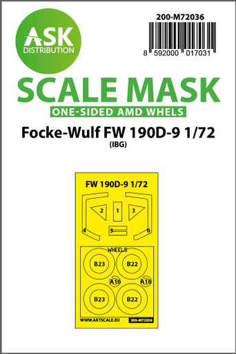 1/72 Art Scale Focke-Wulf Fw 190D-9 one-sided painting mask for IBG