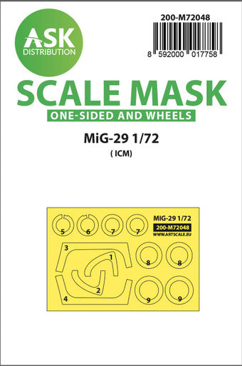 1/72 Art Scale MiG-29 one-sided painting express mask for ICM