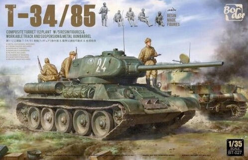 Border Model T34-85 W/ Composite Turret & 5 Resin Figures