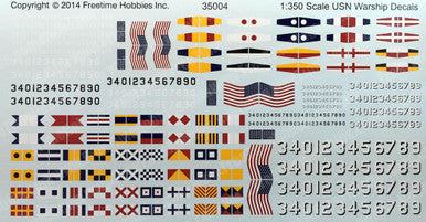 1/350 Blue Ridge Models USN Numbers and Flags Decals