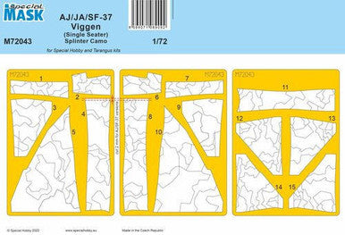 1/72 CMK  AJ/JA/SF-37 Viggen (Single Seater) Splinter Camo MASK