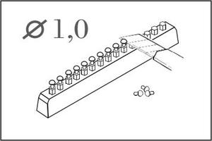 Button - head rivet calibre 1,0 mm (60 pcs)