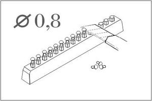 Button - head rivet calibre 0,8 mm (60 pcs)