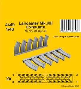 Lancaster Mk.I/III Exhausts 1/48 / for HK Models kit