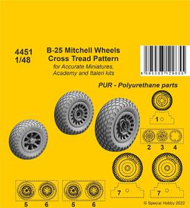 B-25 Mitchell Wheels/ Cross Tread Pattern