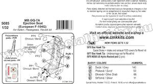 MB.GQ-7A Ejection seat(European F-104G) 1/32