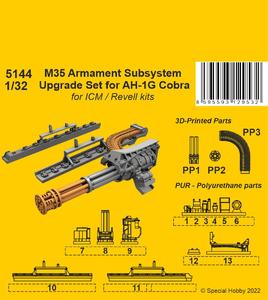 M35 Armament Subsystem Upgrade Set for AH-1G Cobra 1/32 / for ICM and Revell kits