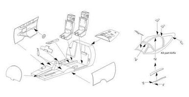 1/72 CMK Vampire T.11  Interior set for Airfix kit