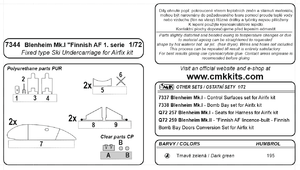 Blenheim Mk. "Finnish AF 1.serie" 1/72 Fixed type Ski Undercarriage for Airfix