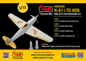 Ki-61-I Tei Hien Control Surface Set, for Hasegawa kit 1/72