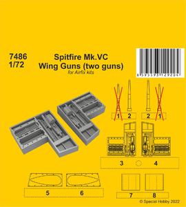 Spitfire Mk.VC Wing Guns (two guns) / for Airfix kit 1/72