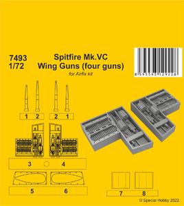 Spitfire Mk.VC Wing Guns (four guns) / for Airfix kit 1/72