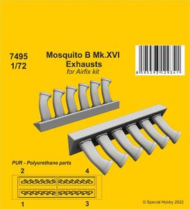 Mosquito B Mk.XVI Exhausts  1/72