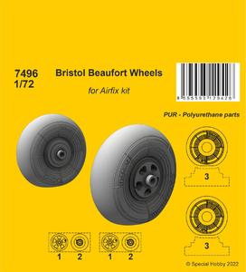 Bristol Beaufort Wheels 1/72 / for Airfix kit