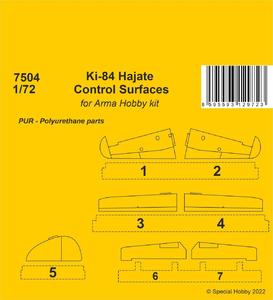 Ki-84 Hajate Control Surfaces 1/72  / for Arma Hobby kits