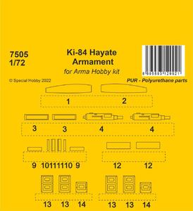 Ki-84 Hayate Armament 1/72 / Arma Hobby kits