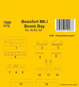 Beaufort Mk.I Bomb Bay 1/72 / Airfix kit