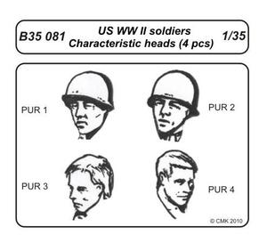 US WWII soldiers - character.heads 4 pcs 1/35