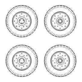 Chevrolet C.15A wheels small type 9x16 Dunlop 1/72