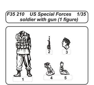 US Special Forces soldier with gun (1 fig.) 1/35